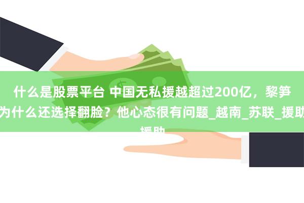什么是股票平台 中国无私援越超过200亿，黎笋为什么还选择翻脸？他心态很有问题_越南_苏联_援助