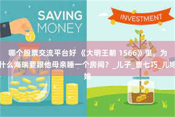 哪个股票交流平台好 《大明王朝 1566》里，为什么海瑞要跟他母亲睡一个房间？_儿子_曹七巧_儿媳